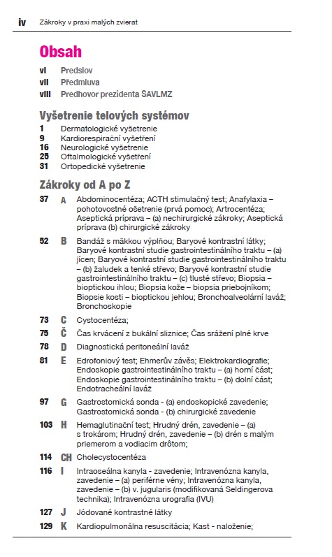 obsah1 BSAVA Zakroky