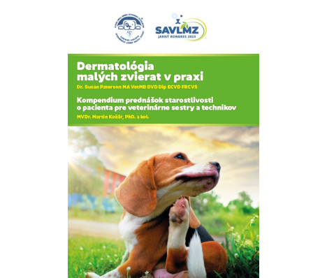 Dermatológia malých zvierat v praxi / Kompendium prednášok starostlivosti o pacienta pre veterinárne sestry a technikov, 2023 dermatol23 obalka